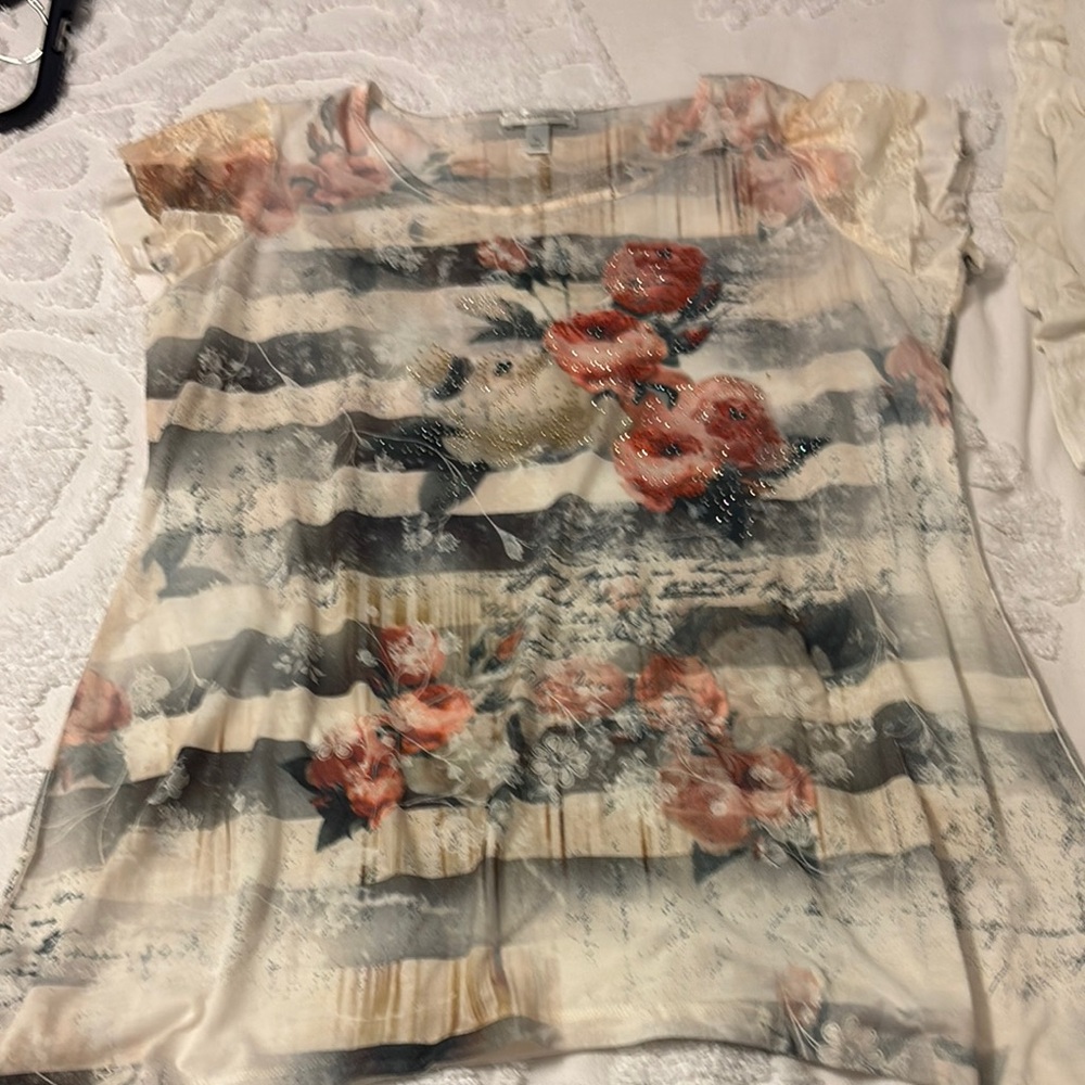 Floral Striped Women's Top